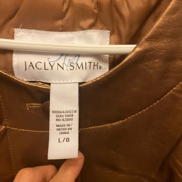 Jaclyn SMITH COPPER FAUX LEATHER JACKET SIZE L - Picture 3 of 6